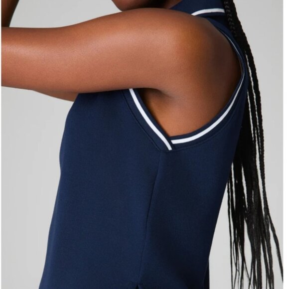 SPANX AirEssentials Pique Polo Tank Navy and White Size Large - Picture 9 of 9